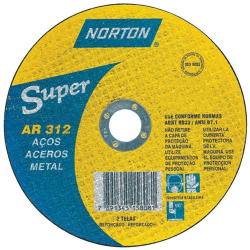 Disco Corte Aço Carb Norton Super Ar312 (180x3,0x22,23mm)