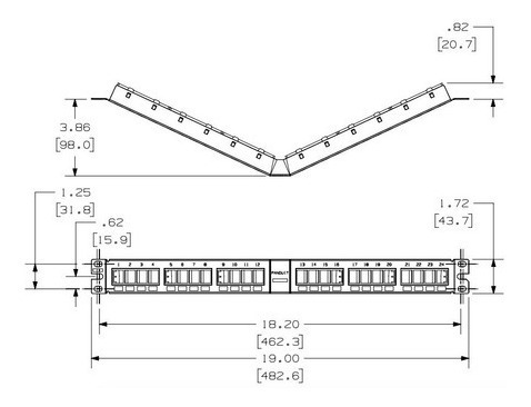 Panel De Parcheo Modular Angulado De 24 Puertos 1ur Panduit