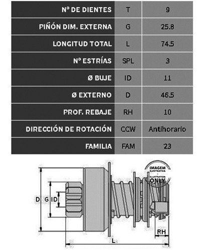 Bendix De Arranque Tipo Bosch Volkswagen Fusca 1600/1300 (15