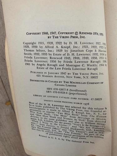 D H Lawrence - The Portable - En Inglés
