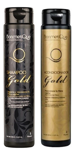 Kit Shampoo + Acondicionador Gold Bonmetique Botella X 350ml