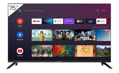Imagen 1 de 3 de Smart Tv Aiwa 75 Pulgadas Android Tv 4k