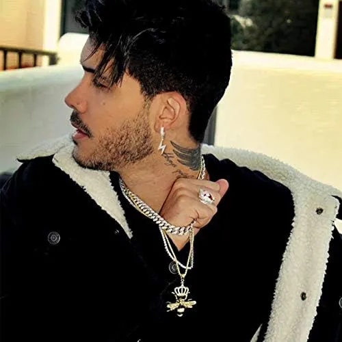 Topgrillz Pendientes Con Forma De Rayo Para Hombres Y Mujere