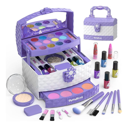 Perryhome Kids Makeup Kit Para Niñas 35 Piezas Lavable Real 