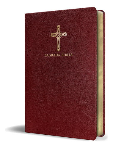Libro: Biblia Católica En Español. Símil Piel Vinotinto, Tam