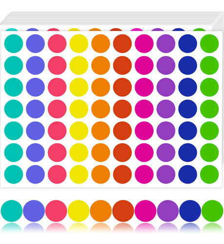 1400 Etiquetas De Codificacion De Color, Calcomanias De Punt