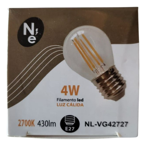 Lámp. Filamento Led 4w E27 Cálida Nova Electricity Pack X 7 Blanco Cálido