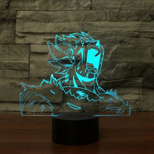 Lampara 3 D Led Vegeta Dragon Ball Rgb 7 Colores