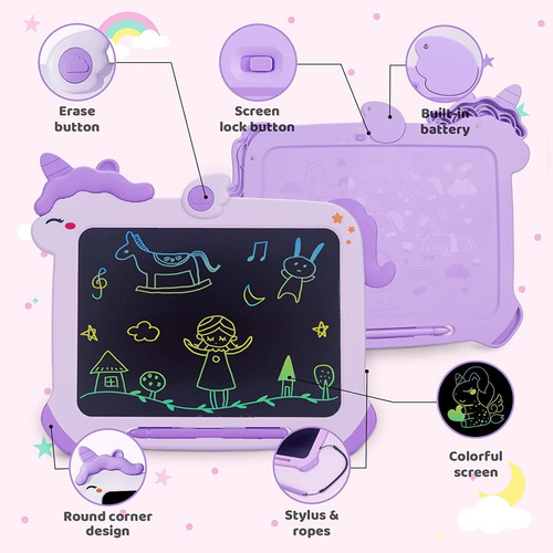 Tableta De Escritura Lcd Para Niños, Pantalla A Color De Uni