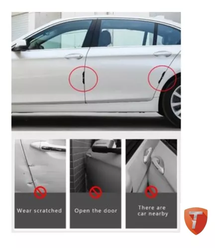 Protector lateral para puertas de coche, reflex Rojo/Blanco