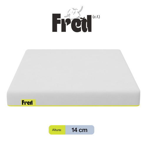 Colchón Matrimonial Fred De Espuma En Caja 14cm Alto, Firme Blanco