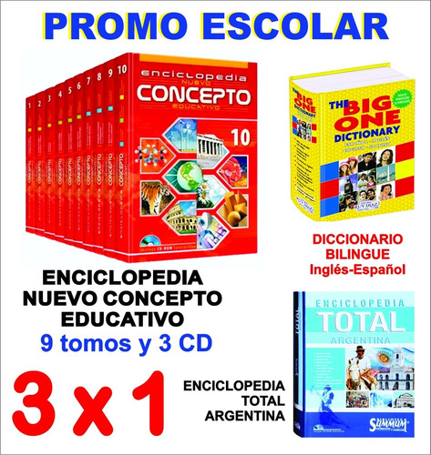 Promo Enciclopedia Escolar: 3 Obras Juntas - 12 Tomos + 4 Cd