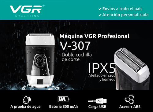 Maquina Corta Pelo Rasuradora Shaver Recargable Vgr V-307