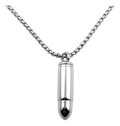Vbsut Collares Con Colgantes De Bala De Acero Inoxidable Y