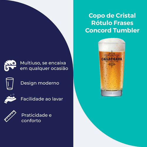 Copo para Cerveja com Frases Concord Tumbler 270ml, Ruvolo