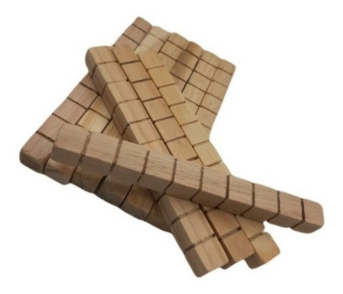 Imagem 4 de 5 de Jogo Didatico Material Dourado Madeira 111 Peças Educativo
