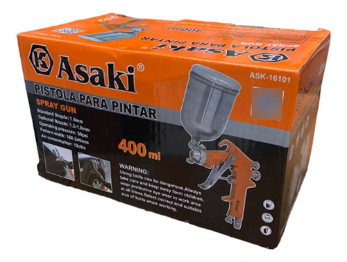 Pistola Para Pintar Ask-16101 Para Compresor Aire 400ml Mf