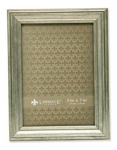 Lawrence Frames 536357 Sutter Burnished Picture Frame, 5 By Color Plateado