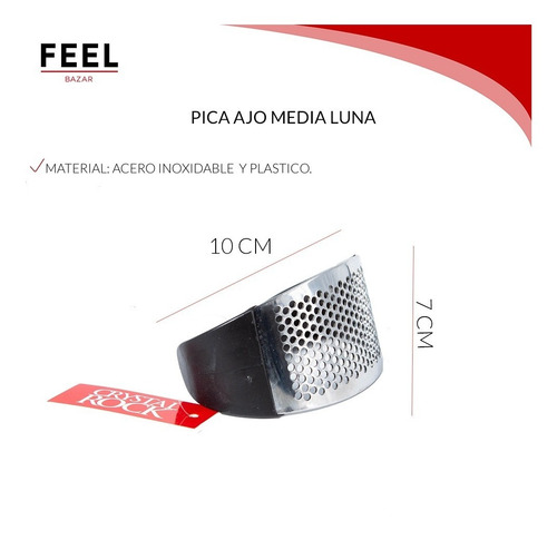 Imagen 4 de 10 de Prensa Picador De Ajo Triturador Manual Acero Inoxidable