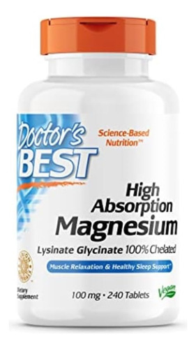 Doctor's Best Magnesio Glicinato Lisinato 100mg  240 Tablets