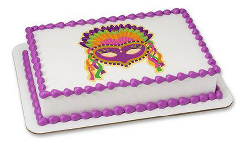 Imagen Comestible Mardi Gras Para Pastel De 1/4 De Hoja Comp