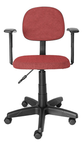 Cadeira Sec. Gir. Carenada C/ Braço Fixo T Reto J Serrano Cor Vermelho/preto