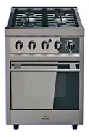 Cocina A Gas Morelli Zafira 600 4hornallas 60cm Puerta Visor Color Acero inoxidable