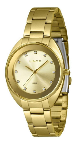 Relógio Feminino Lince Lrgj151l38 C1kx Casual Dourado