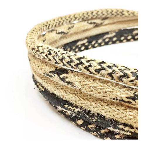 Imagen 2 de 5 de Cable Textil Arpillera X 10 Metros Lampara Colgante Vintage