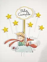 Comprar Adorno Torta Topper Cake Feliz Cumple Oferta En Stock Amarillo Principito