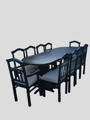 Juegos De Comedor Macizo En Madera Tapizados Mesa Y Sillas