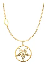 Comprar Collar Baphomet Pentagrama Satan Cabra Dije Letra Inicial