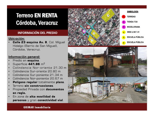 Terreno 20 X 21 M Esquina Plano Barrio De San Miguel Córdoba Veracruz