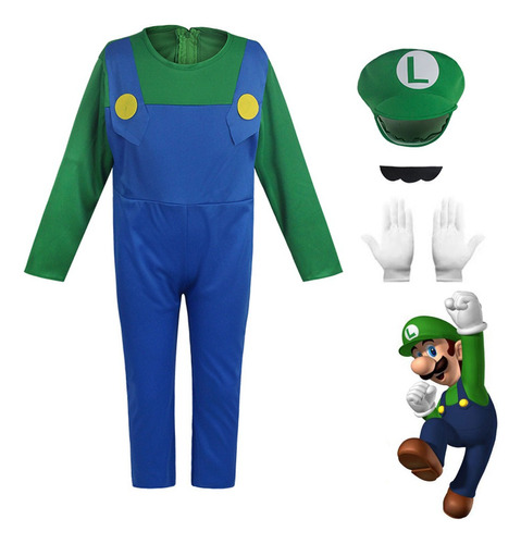 Disfraz Super Mario Bross Y Luigi Superheroe Niño Halloween Para Niños De Cosplay