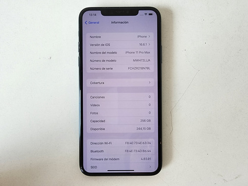 iPhone 11 Pro Max 256gb Bateria 86% +cargador Y Cable - Leer