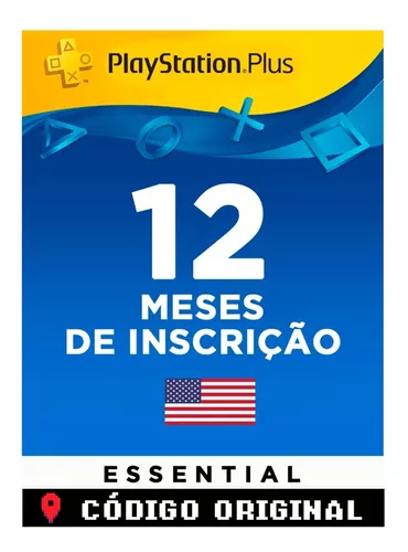 Cartão Playstation Psn Plus Americano 12 Meses Ps3 Ps4