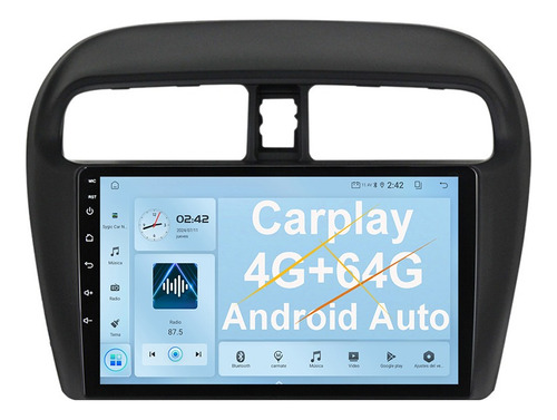 Radio Estéreo Android Auto Para Mitsubishi Mirage 2016-2022