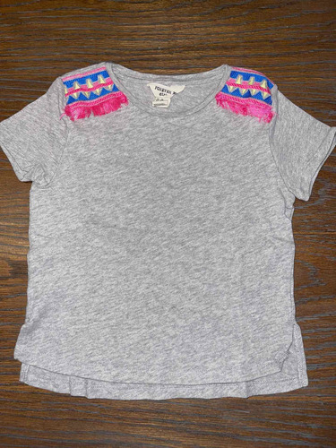 Remera Top De Nena Felquitos Gris Talle 7/8 Años Forever21