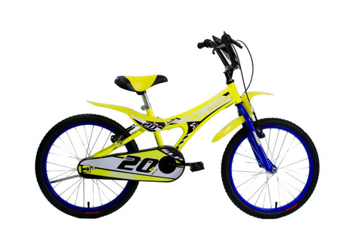 Imagen 1 de 1 de Bicicleta infantil SLP Max R20 1v frenos v-brakes color amarillo con pie de apoyo