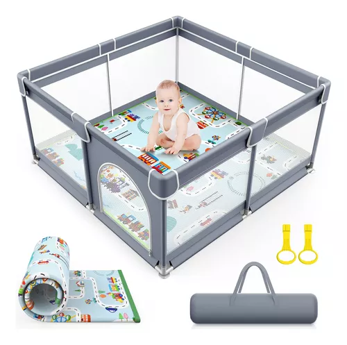 Alfombra de juego para bebé para corralito de 50 x 50 pulgadas, tapete de  juegos para bebés y niños pequeños, tapete de bebé para suelo grande y
