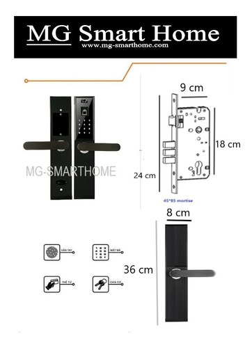 Cerradura Digital Biometrica Huella/llave/ Clave/tarjeta.