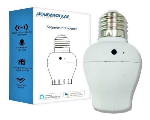 Soquete Bocal Inteligente Sem Fio Wi-fi Lâmpada Automação