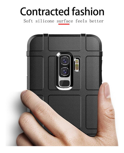 Funda Suave Silicona Tpu Uso Rudo Para Galaxy S9 Plus+mica Negro Samsung Galaxy S9+/s9 Plus