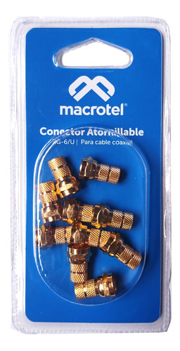 Pack X 10 Unid - Conector Atornillable Rg-6 Gold