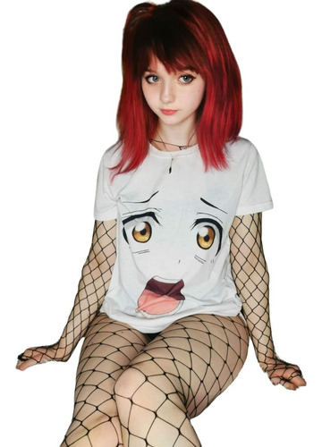 Top Blusa Carita Ahegao Kawaii Lolita Asiatica