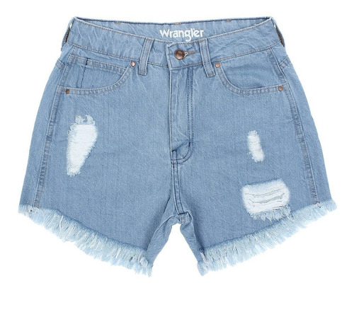 Short Jeans Feminino Cós Alto Delavê Original Wrangler 28392