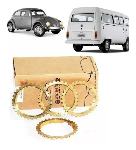 Imagem 2 de 7 de Kit Anel Sincronizador 1° 2° 3° 4° Marcha Kombi Fusca