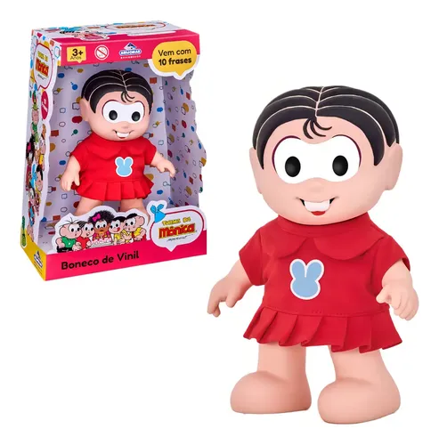 Boneca Mônica Adijomar Som Interativo 10 Frases 24cm Vinil Atóxico