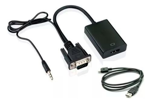 Adaptador Cable Vga A Hdmi Audio Video Fullhd Convertidor 