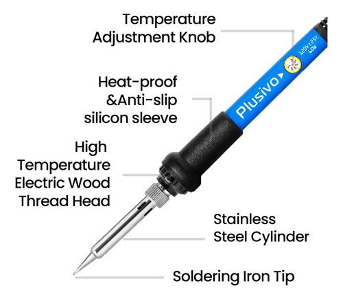 Kit De Soldador Soldador De Temperatura Ajustable D...